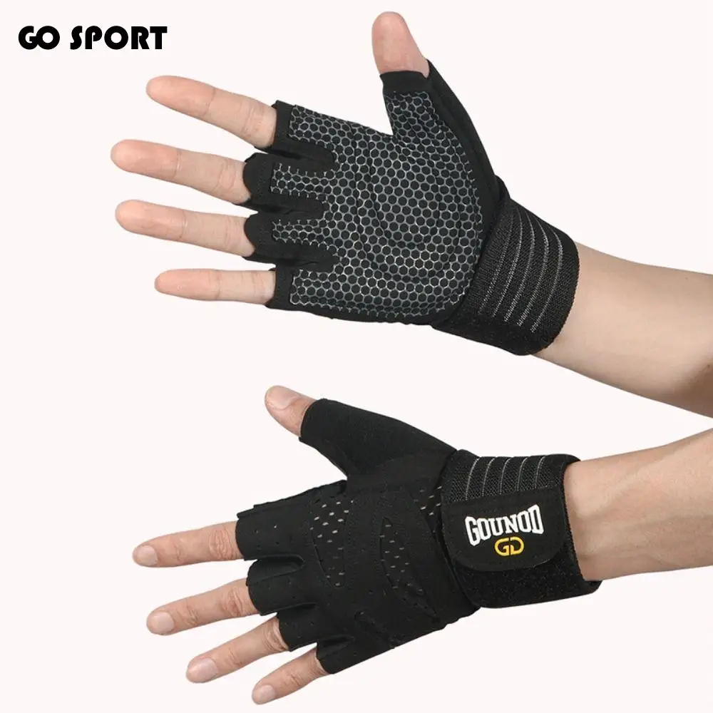 Breathable Weight Lifting Gloves Curved Open Back Shockproof Half Finger Workout Gloves Wearproof Non-Slip