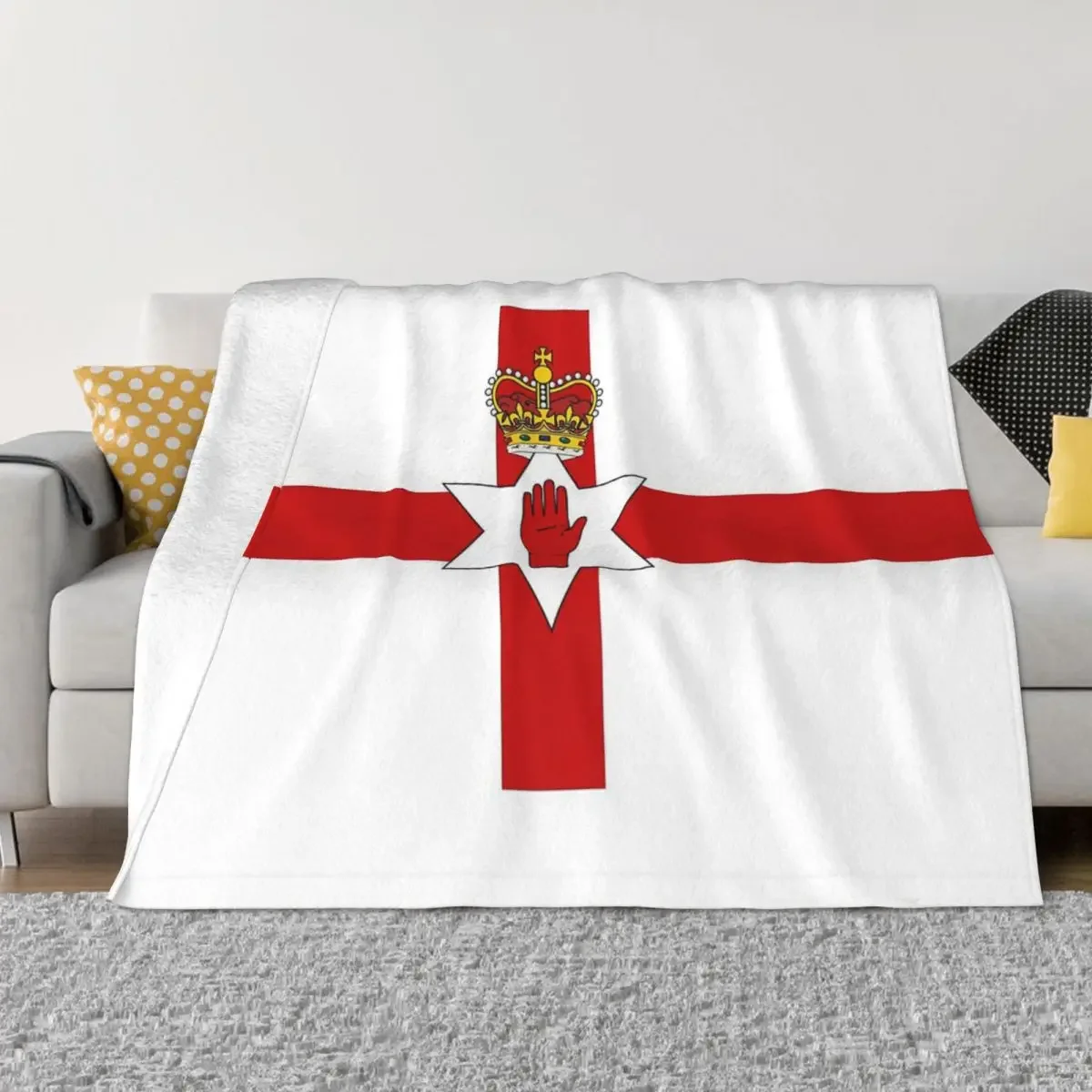 Ulster Banner Flag Of Northern Ireland Blanket Flannel Summer Air Conditioning Soft Throw Blankets for Home Outdoor Bedspreads