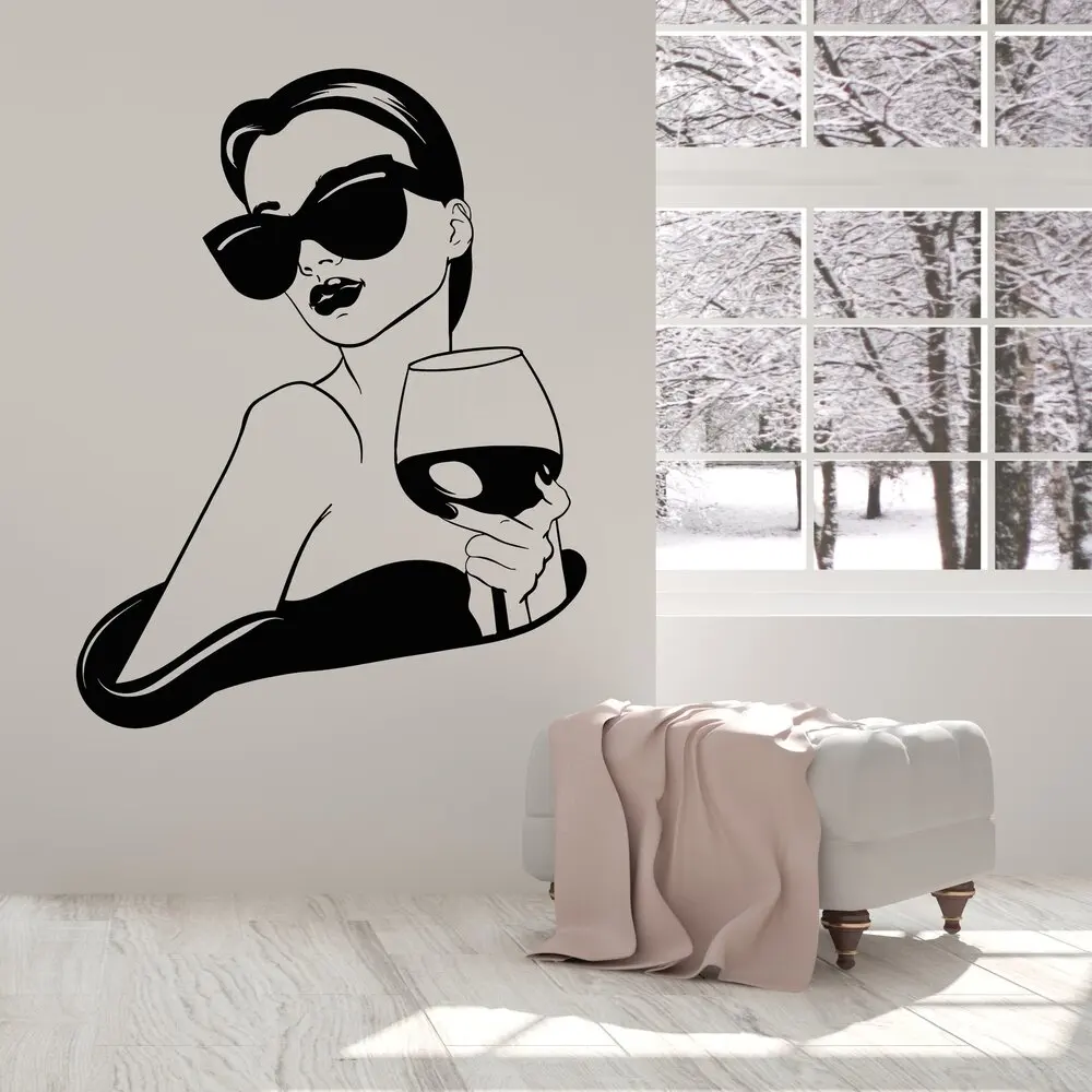 1PC Cartoon Young Woman Decorative Sticker Waterproof Home Decor For Bedroom Decor Home Party Decor Wallpaper