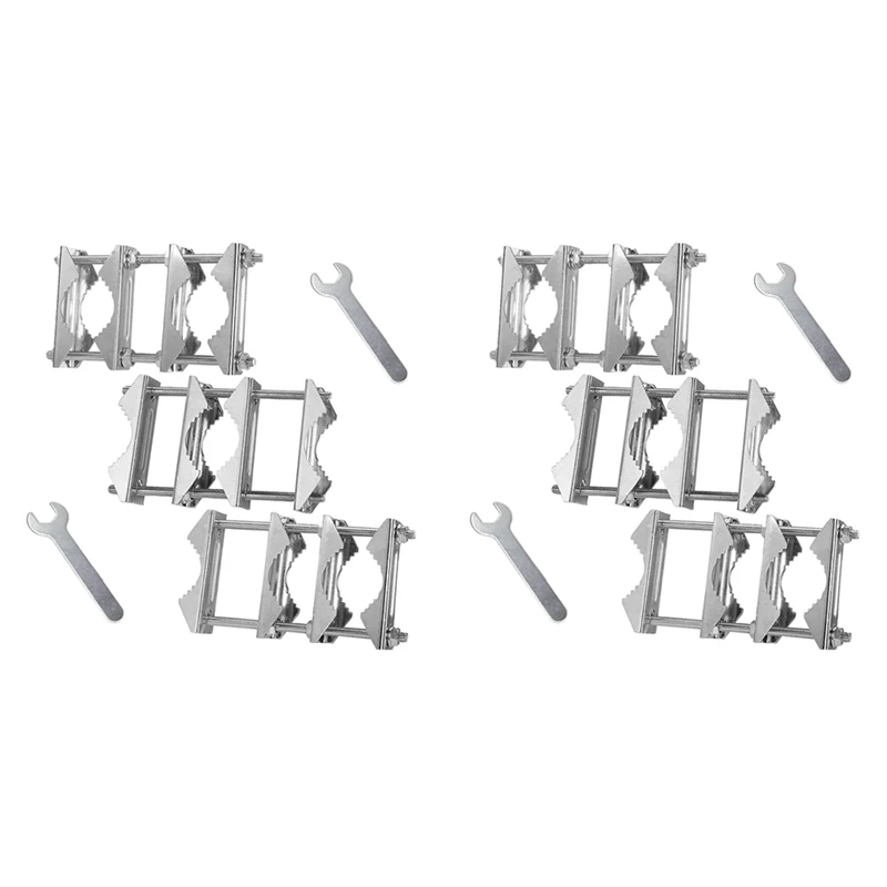 6 Pack Double Antenna Mast Clamp V Jaw Block 5.5Inch Bolts,Anti-Rust Heavy Duty Pole To Pole Mounting Kit Bracket Holder