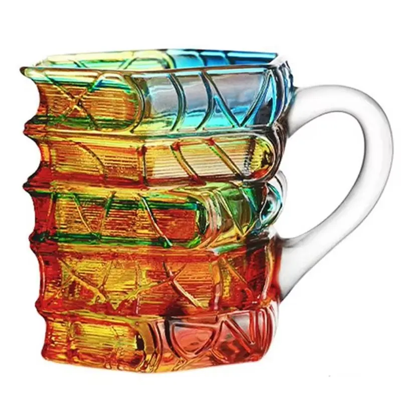 ABGE-Home Novelty Coffee Cup Ombré Book Mug High Borosilicate Glass Stackable Book Mug