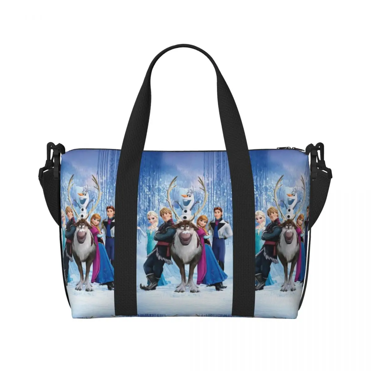 

Custom Frozen Beach Tote Bag for Women Elsa Fashion Film Large Compartment Gym Beach Travel Bags