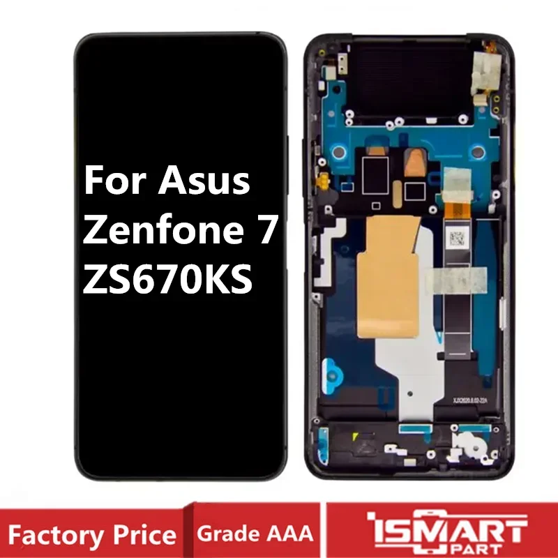 ZS670KS LCD ل Asus Zenfone 7 عرض مجموعة المحولات الرقمية لشاشة تعمل بلمس AMOLED ZF7 LCD استبدال الشاشة اختبار موافق