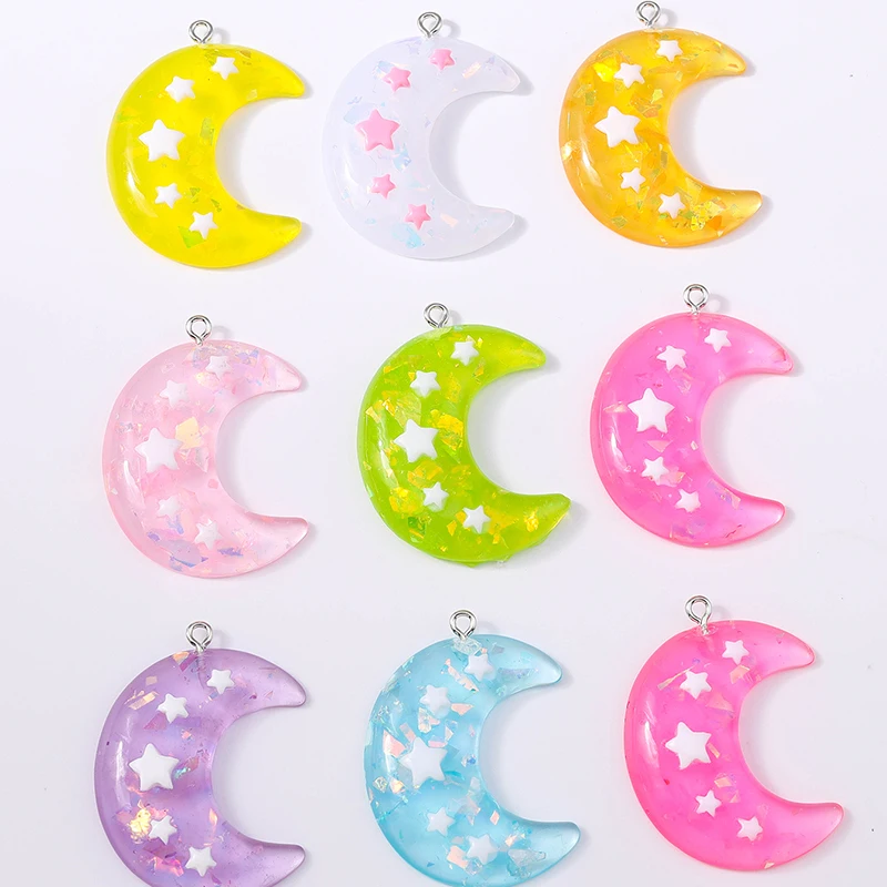Duarte 20 Teile/los Nette Candy Farben Harz Mond Charms Anhänger für Schmuck Machen Ohrringe Halsketten Armbänder DIY Handwerk Liefert