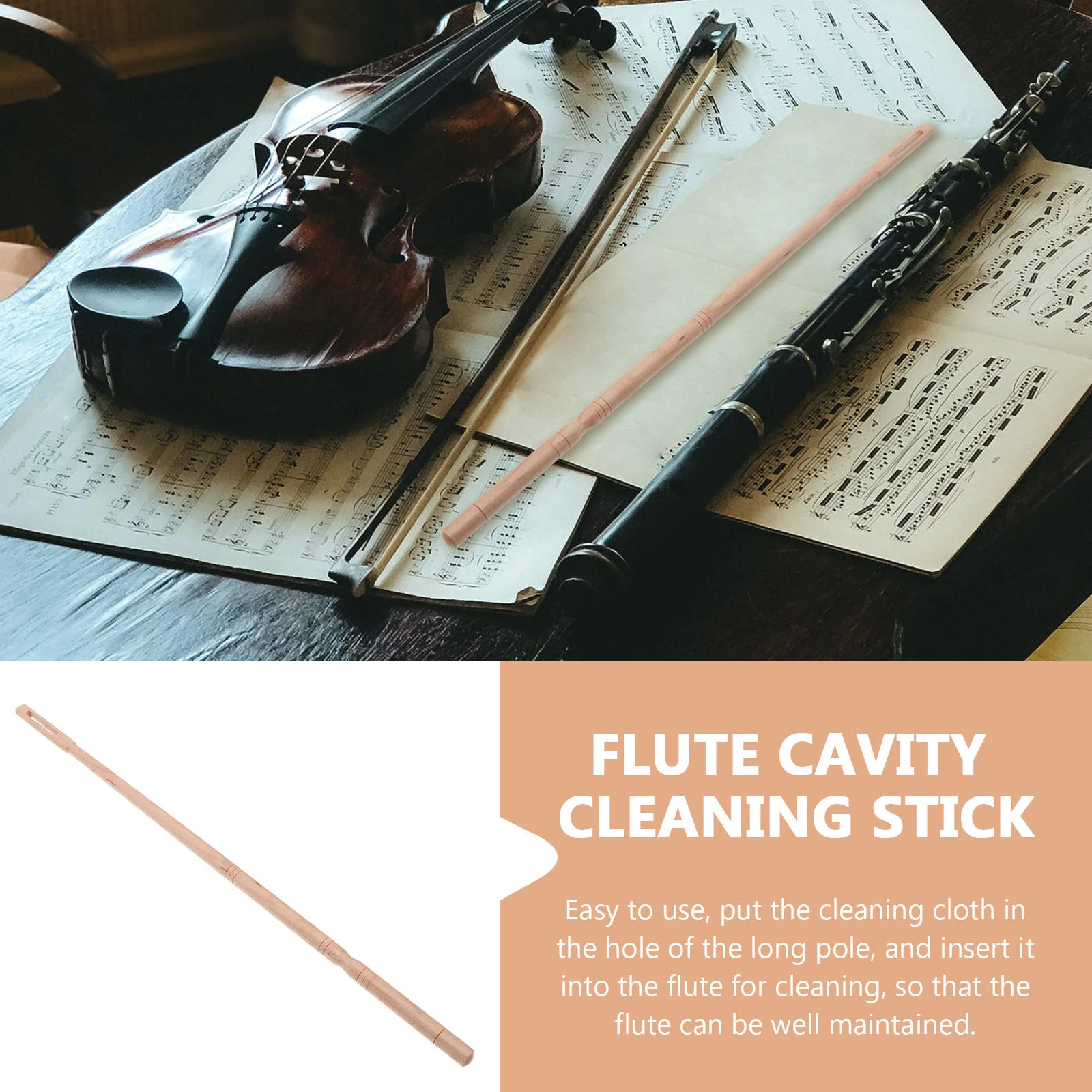 

Lightweight Wooden Rod Rod For Flute Cleaning Accessory Maintenance Piccolo Cleaning Tool Flute Accessories