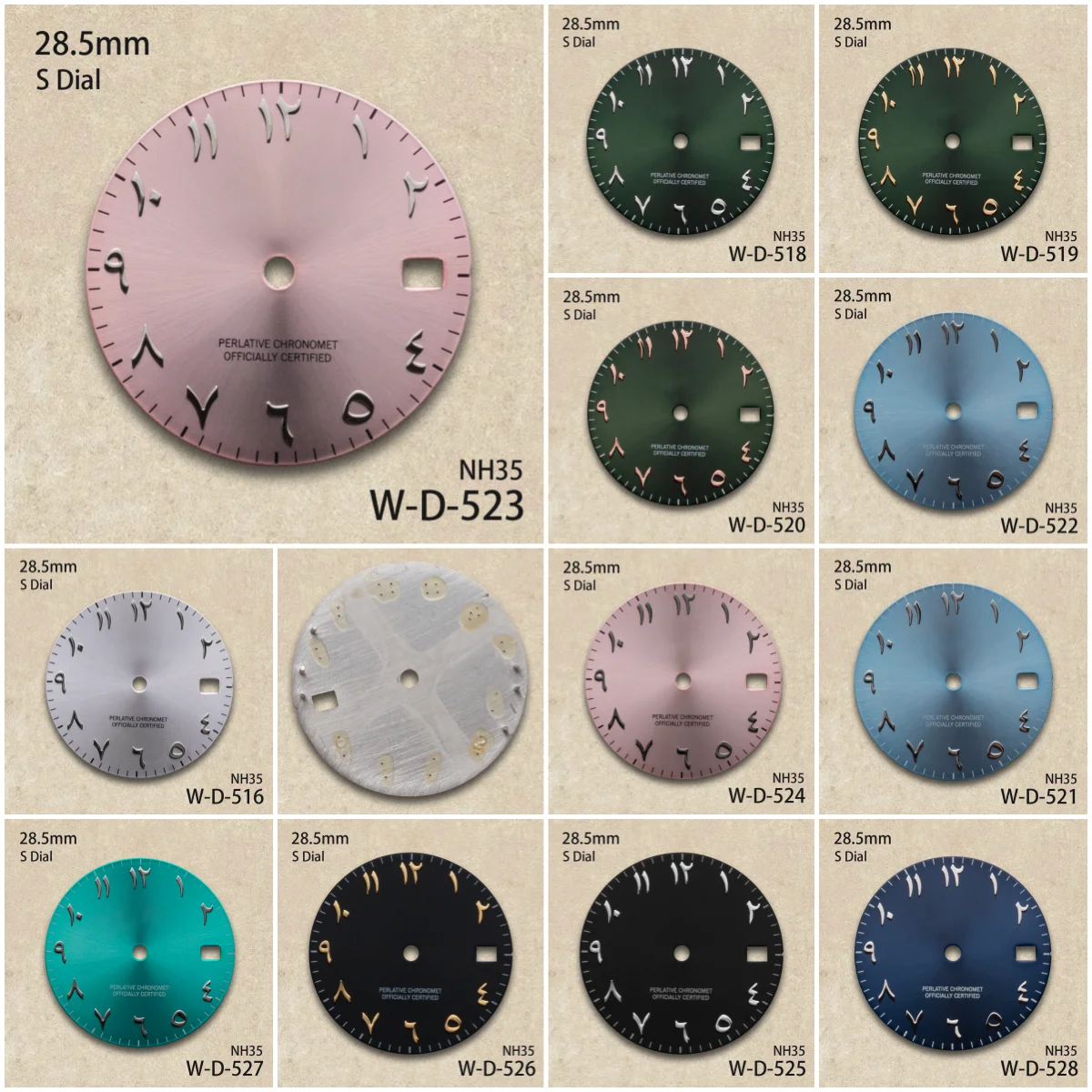 28.5mm Arab Sunray S Dial Fit NH35/NH36 Japanese Automatic Movement High-Quality Dial Watch Modification Accessories