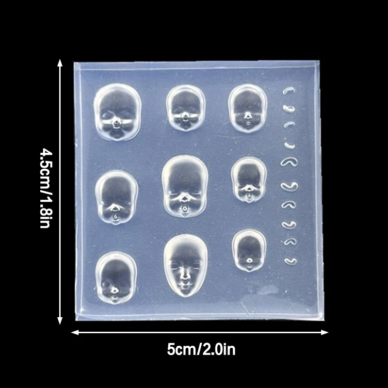 Cartoon Human Face Doll 3D Silicone Nail Mold Hand Engraving Mold Nail Art Decorations Fashion Manicure Mold Accessory