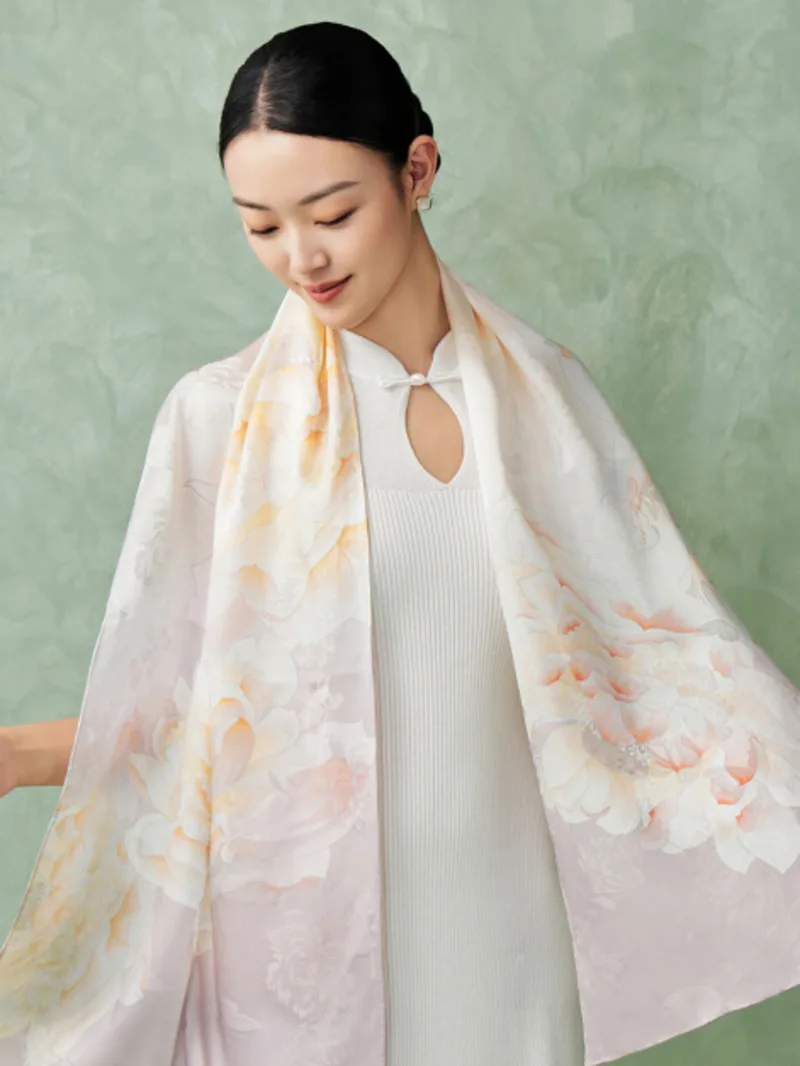 

New Silk Double Sided Scarf Silk Hua Luo Shawl Women Scarf Fiesta Carnival Halloween Cos Cosplay