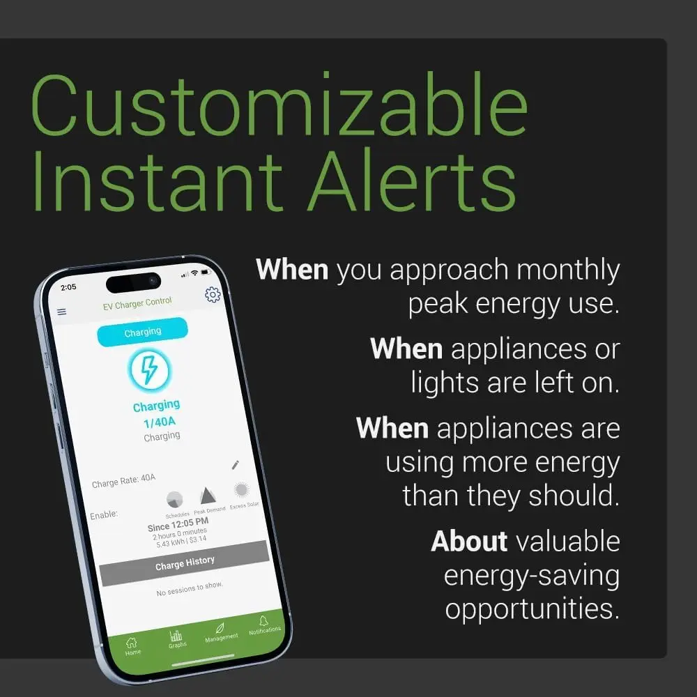 Gen 3 Smart Home Energy Monitor with 16 50A Circuit Level Sensors | Real Time Electricity Monitor/Meter | Solar/Net Metering