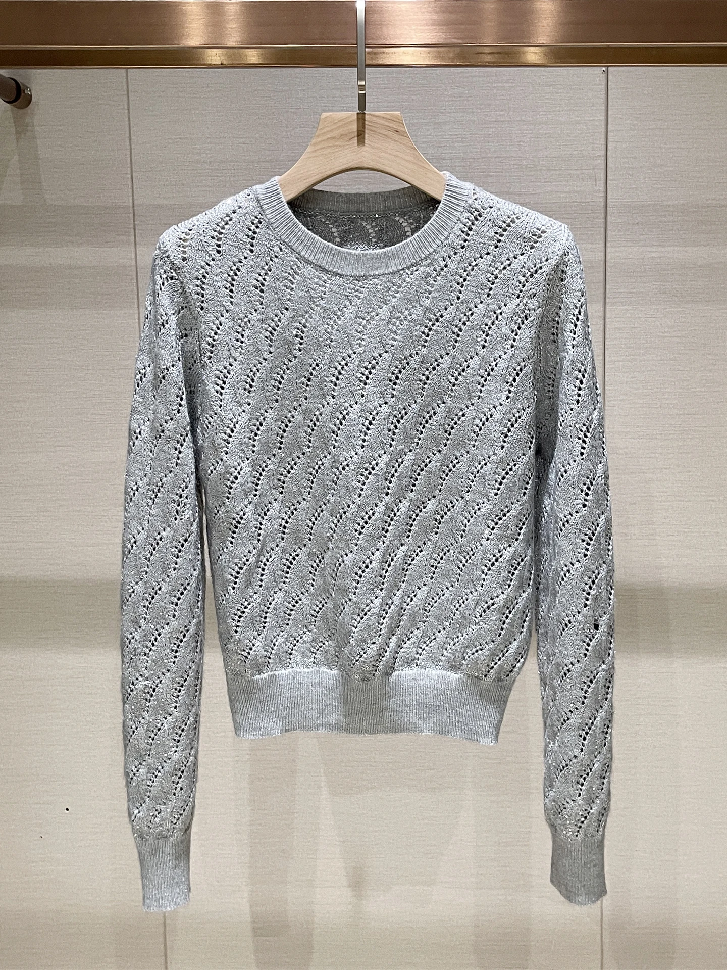 

Вязаный женский топ с круглым вырезом и ажурной вязкой, уникальный дизайн для зимы, повседневный, комфортный, роскошный