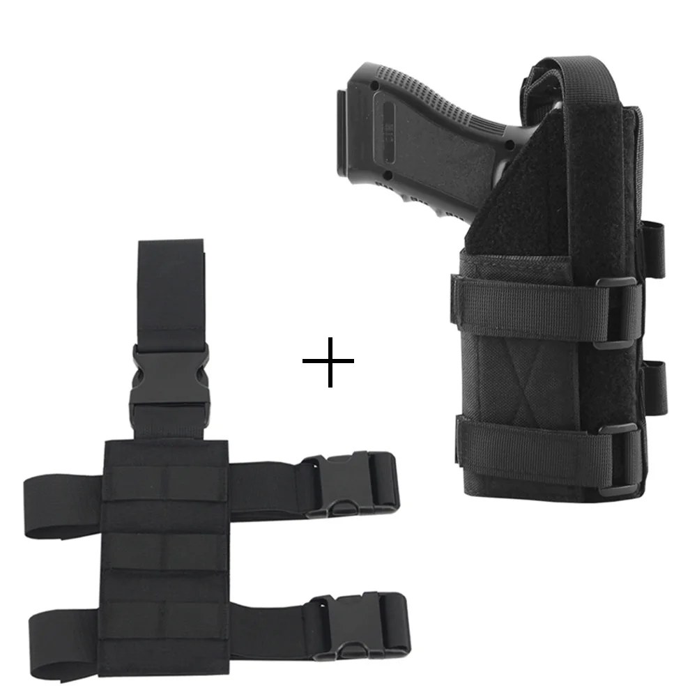 

Tactical Drop Leg Platform & Handgun Pistol Holster Molle Leg Panel With Quick Release Buckle For M9 1911 Glock 17 19