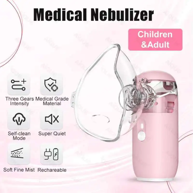 JUSTLANG Rechargeable Nebulizer Portable Min Silent Handheld Inhaler Ultrasonic Inhalator Mesh Atomizer Baby Adult Cough Asthma