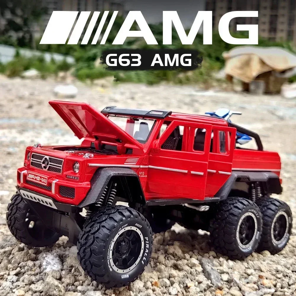 1:28 G63 6X6 AMG Tyre Off-Road Vehicle Alloy Car Diecasts & Toy Vehicles Car Model Off-Road Vehicle Car Toys For Children Gift