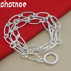 Shstone Sterling Silber Multi-Loop-Halskette für Frauen Party Verlobung Hochzeit Mode edlen Schmuck Geburtstag Weihnachts geschenk