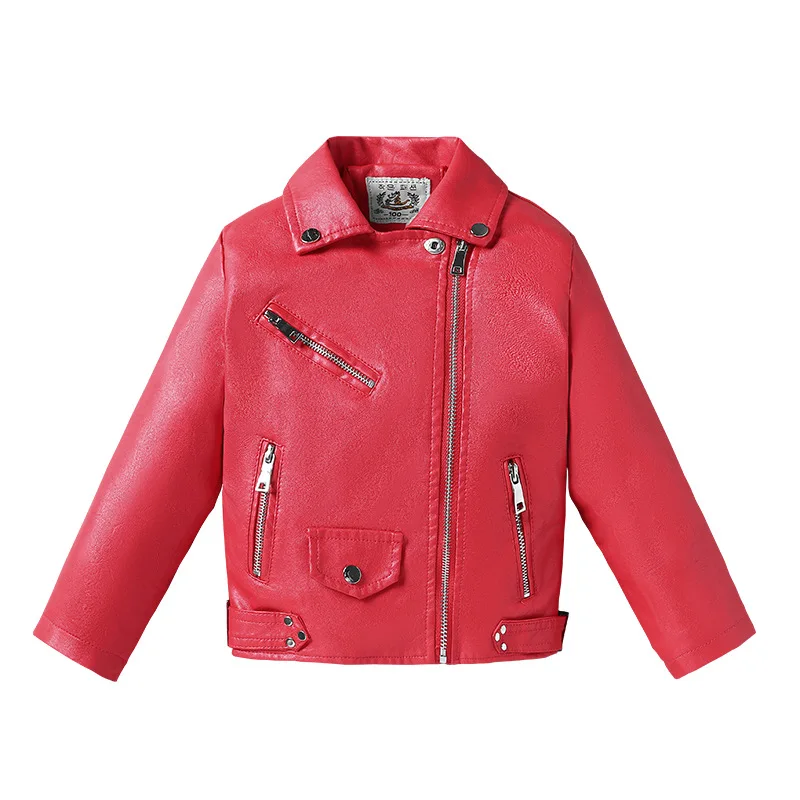 

Baby PU Leather Jackets Children Designer Motorcycle Cloaks Cardigan Coats Boys Girls Jaquetas Bomber Boleros 3-8years Outwear