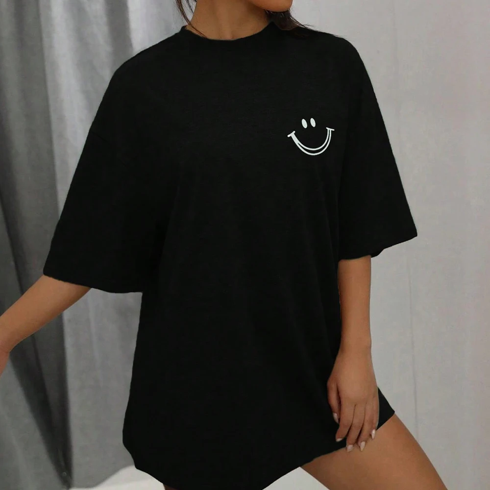 teekossc Happy Expression T-Shirt White S 8
