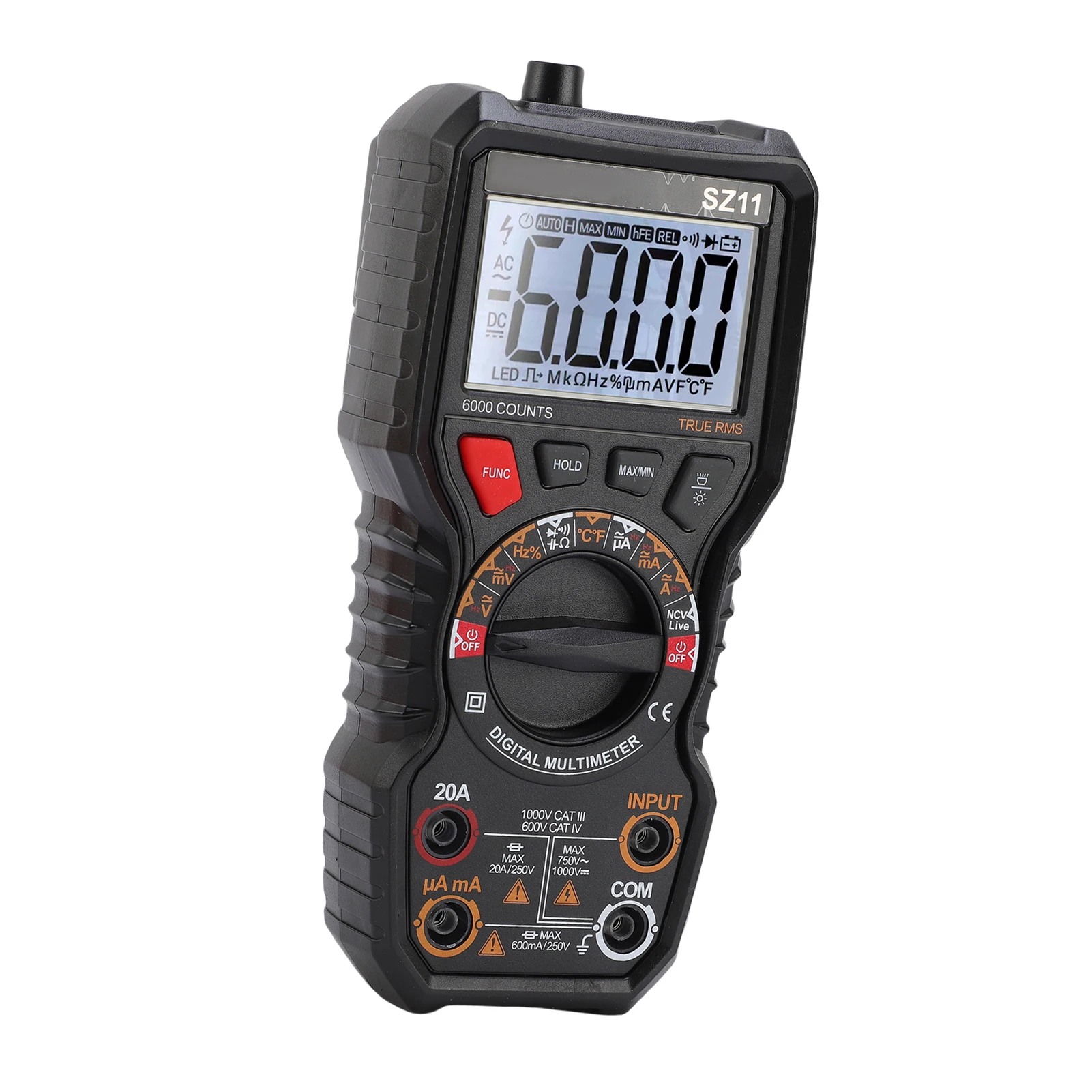 Digital Multimeter 6000 Counts, Auto-ranging Voltage Tester with Flashlight, Auto Shut Off, Accurately Measures Voltage Current