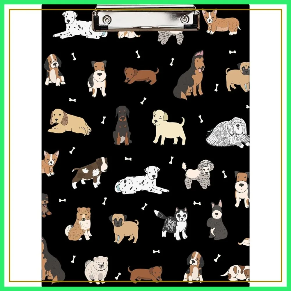

Cute Puppy Dog Clipboard, Hardboard Nursing Clip Board, 12.6" x 8.9" for Standard A4 Letter Size, Decorative Office School