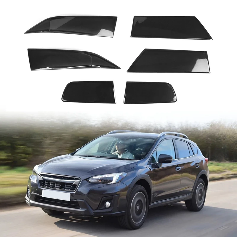 6Pcs Car Smoked Black Rear Tail Light Decor Cover Taillight Lamp Trim Garnish Lamp Hoods For Subaru XV 2018-2022