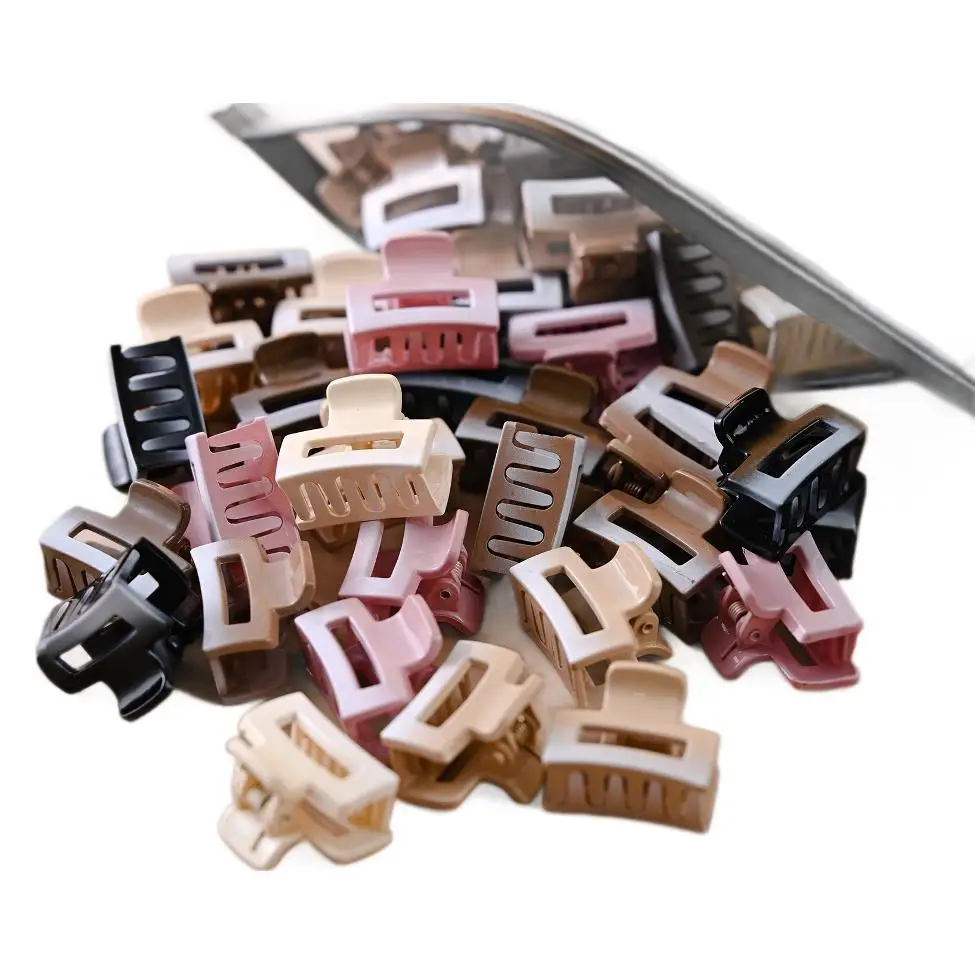 10 pezzi moda sfumatura di colore misto opaco geometrico quadrato piccolo artiglio per capelli clip colore caramella mollette per capelli accessori per capelli