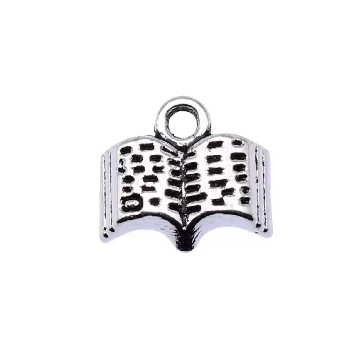 

30pcs 11mm Zinc alloy metal tibetan silver color plated book shaped classic charms for handmade T2589