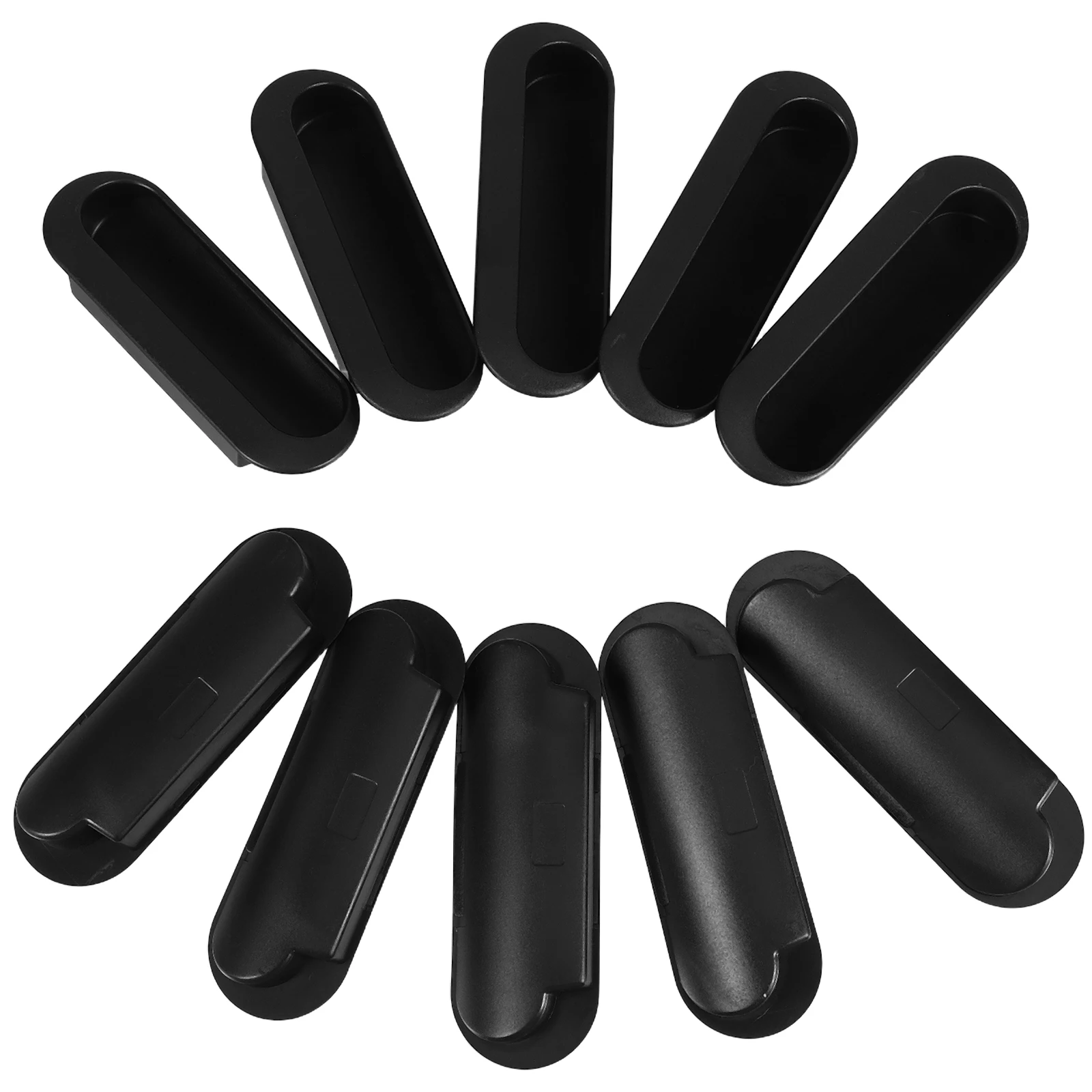 

10pcs Plastic Hidden Recessed Handles for Sliding Doors Drawers Wardrobes Filing Cabinets Metal Cabinets Easy Installation