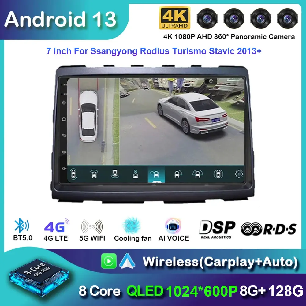 

For Ssangyong Rodius Turismo Stavic 2013+ Radio Carplay Car Multimedia Player Intelligent System Android 14 Auto Navigation GPS