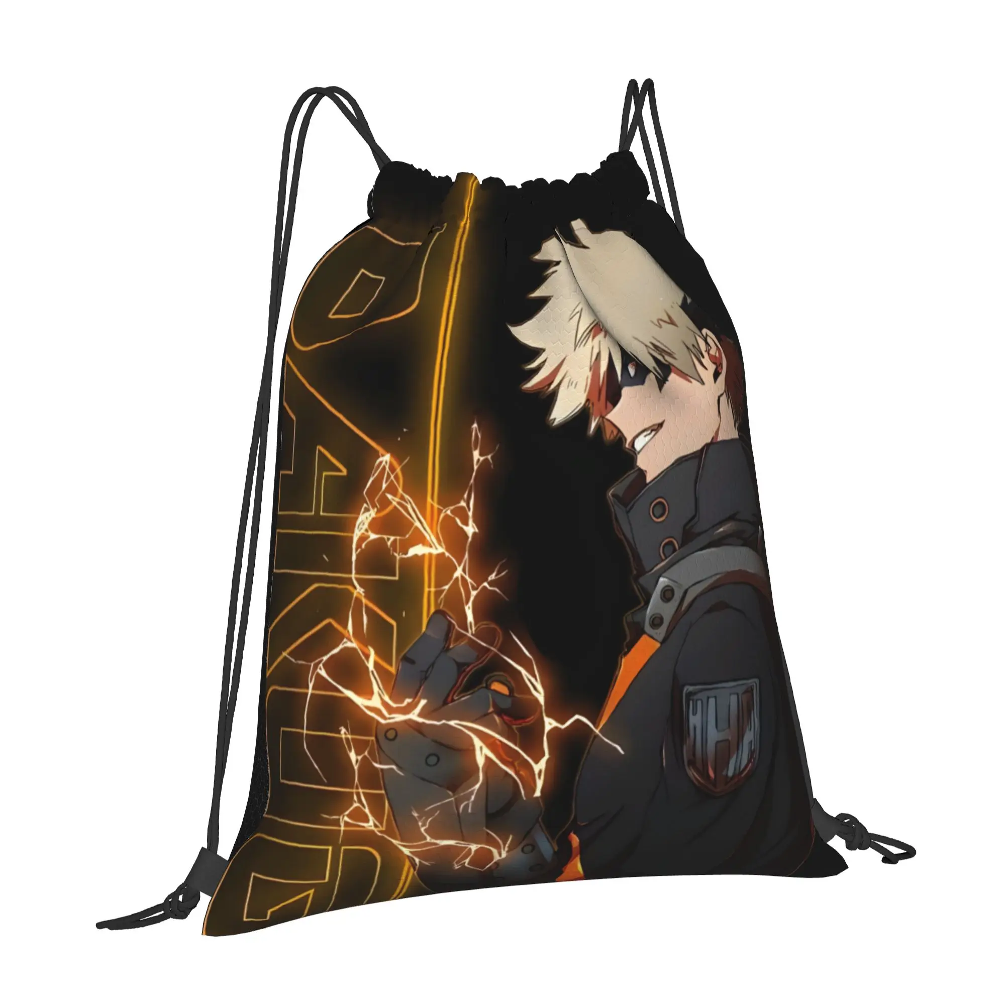 1 pc Bakugo Katsuki My Hero Academia Portable Sports Drawstring Bags Storage Backpacks