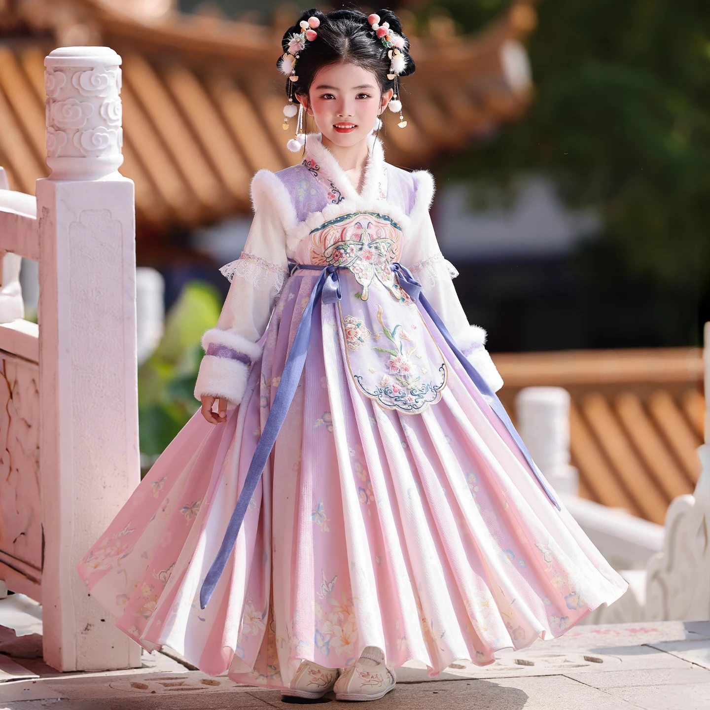 

Girls Winter New Warm Hanfu Kids Ancient Fairy Quilted Dress Children Babies 2026 Chinese New Year Costume
