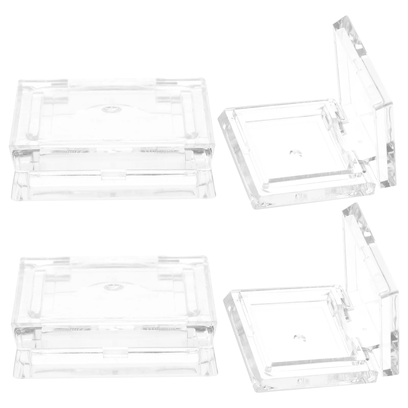 4 pçs transparente vazio sombra panelas recarregável pequena paleta de maquiagem para bálsamo labial blush iluminador recipiente de viagem