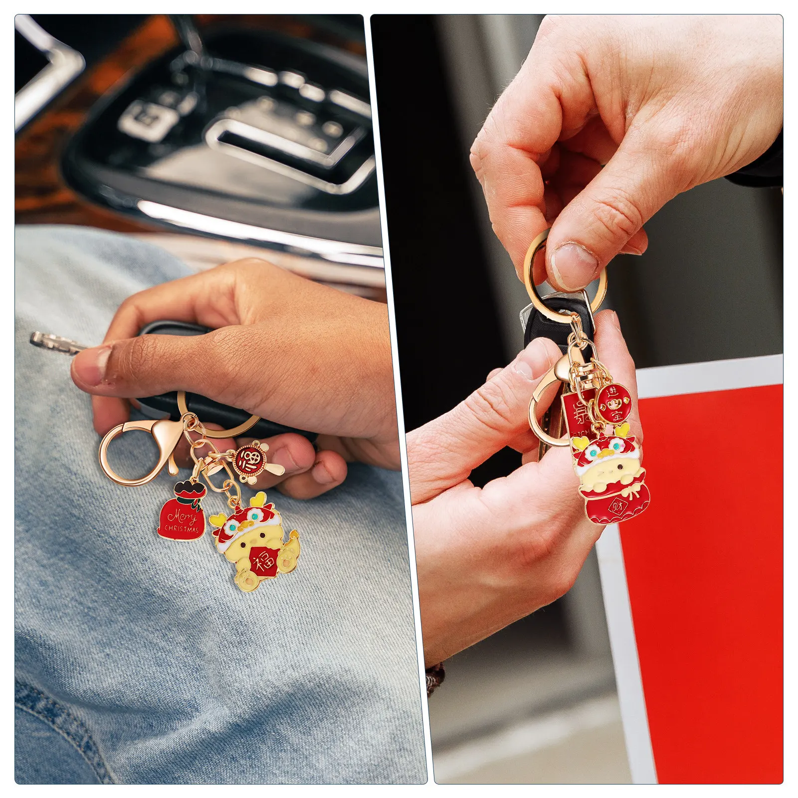 

Набор из 4 металлических брелоков-драконов: очаровательный талисман удачи, портативный кулон для ключей, украшение для ключей, брелок-дракон