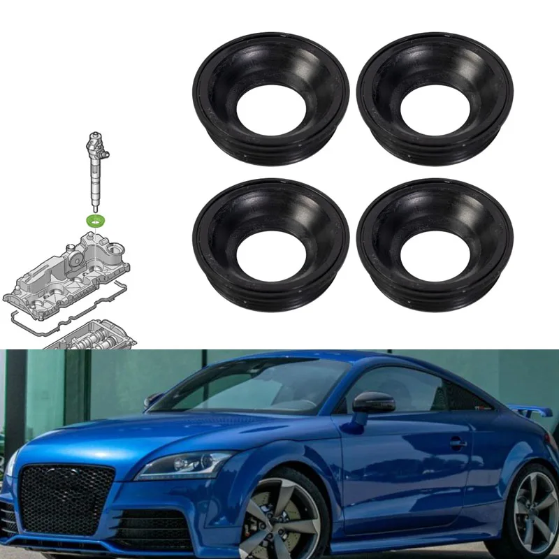 4x Injector Seal Holder Fits Audi A1 A3 A4 Skoda VW OE 04L103070B Febi 101351 Fuel Injector Sealing Seat