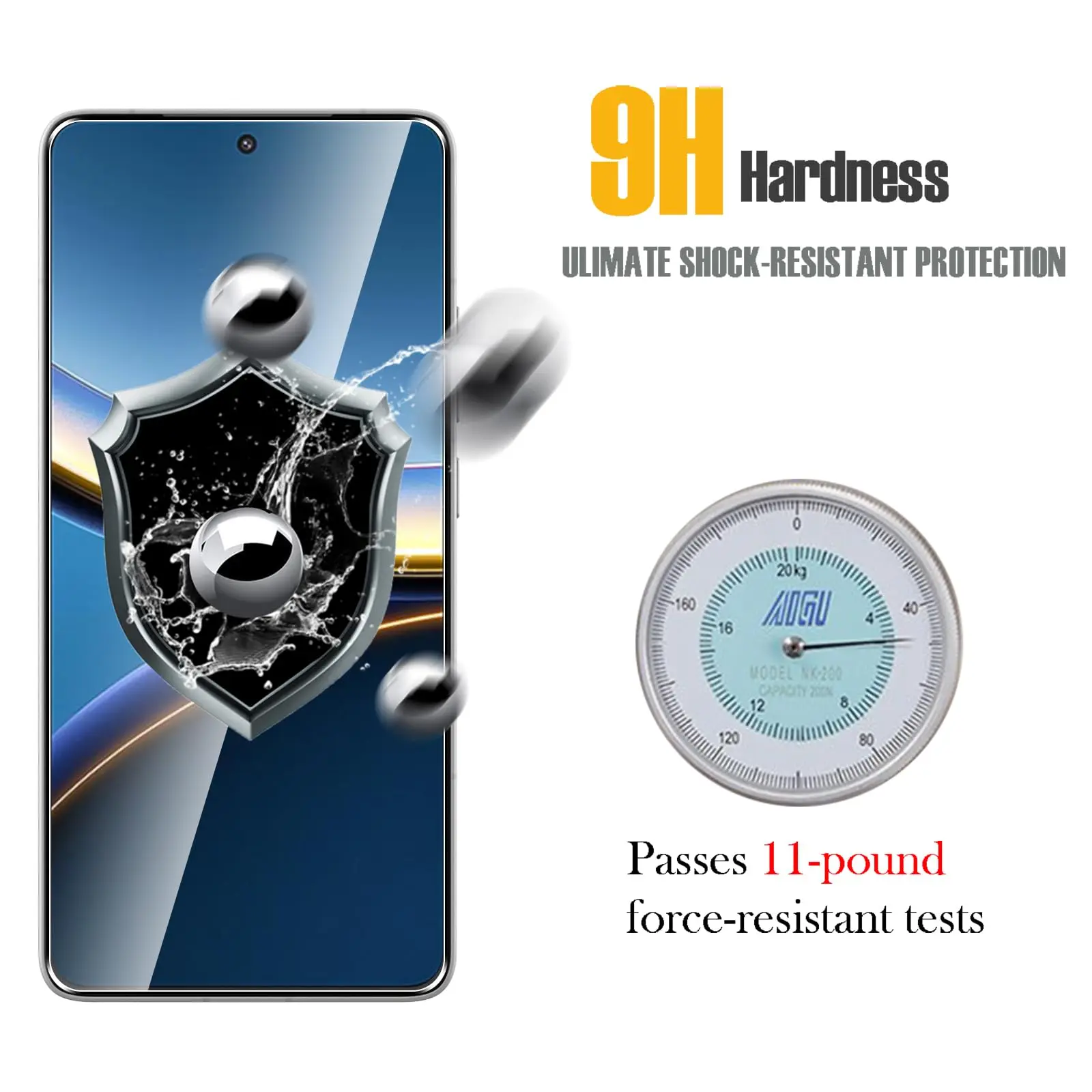 Displayschutzfolie für POCO F7 Pro Ultra 6,67 Zoll, gehärtetes Glas, NICHT vollständige Abdeckung, HD-Kristall, 9H, kratzfeste Hülle, freundlich – Detail 3