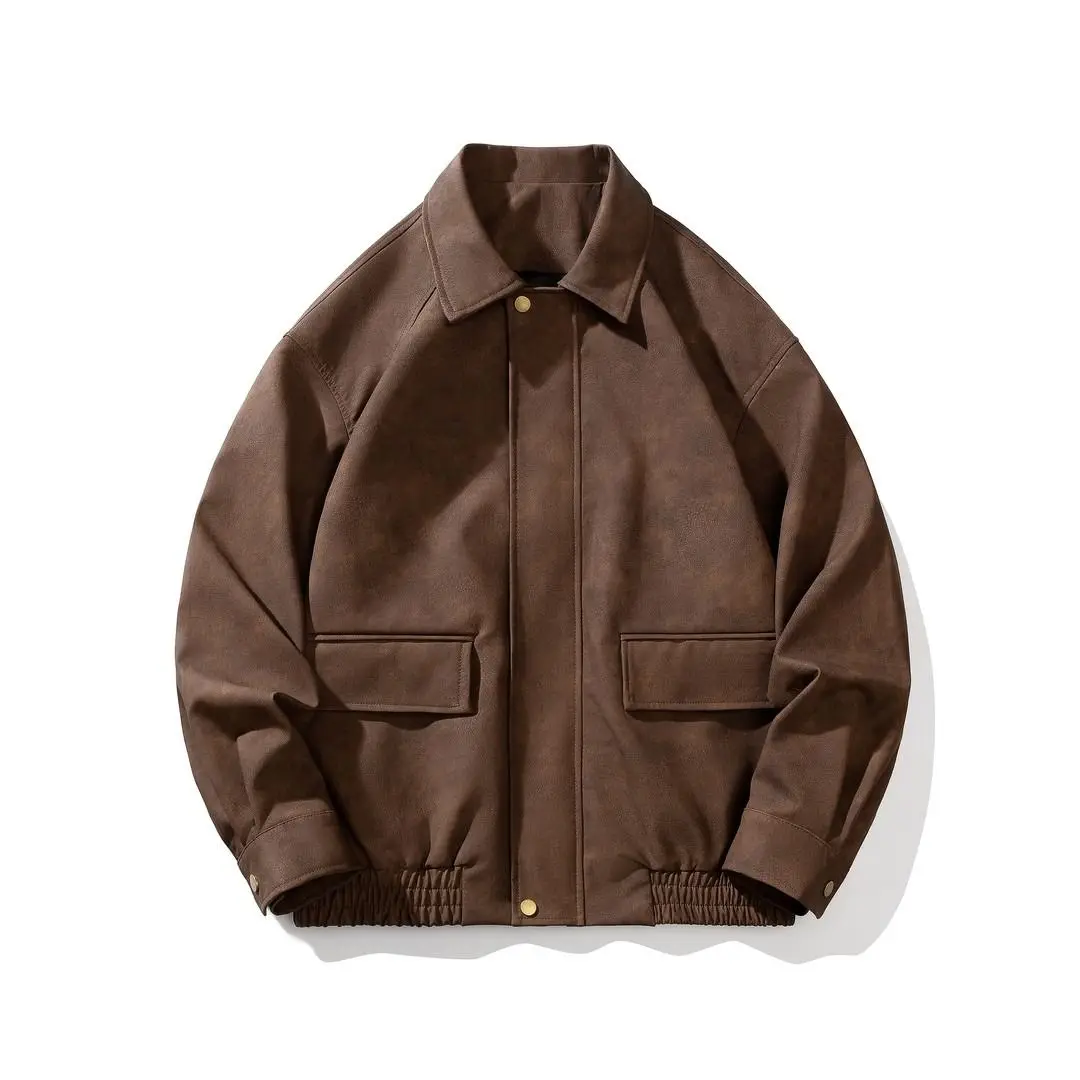 

Retro Vintage Men's Leather Jaet Autumn Winter Street Sle Casual Loose Fit Versatile American And Japanese Sle Couples ...