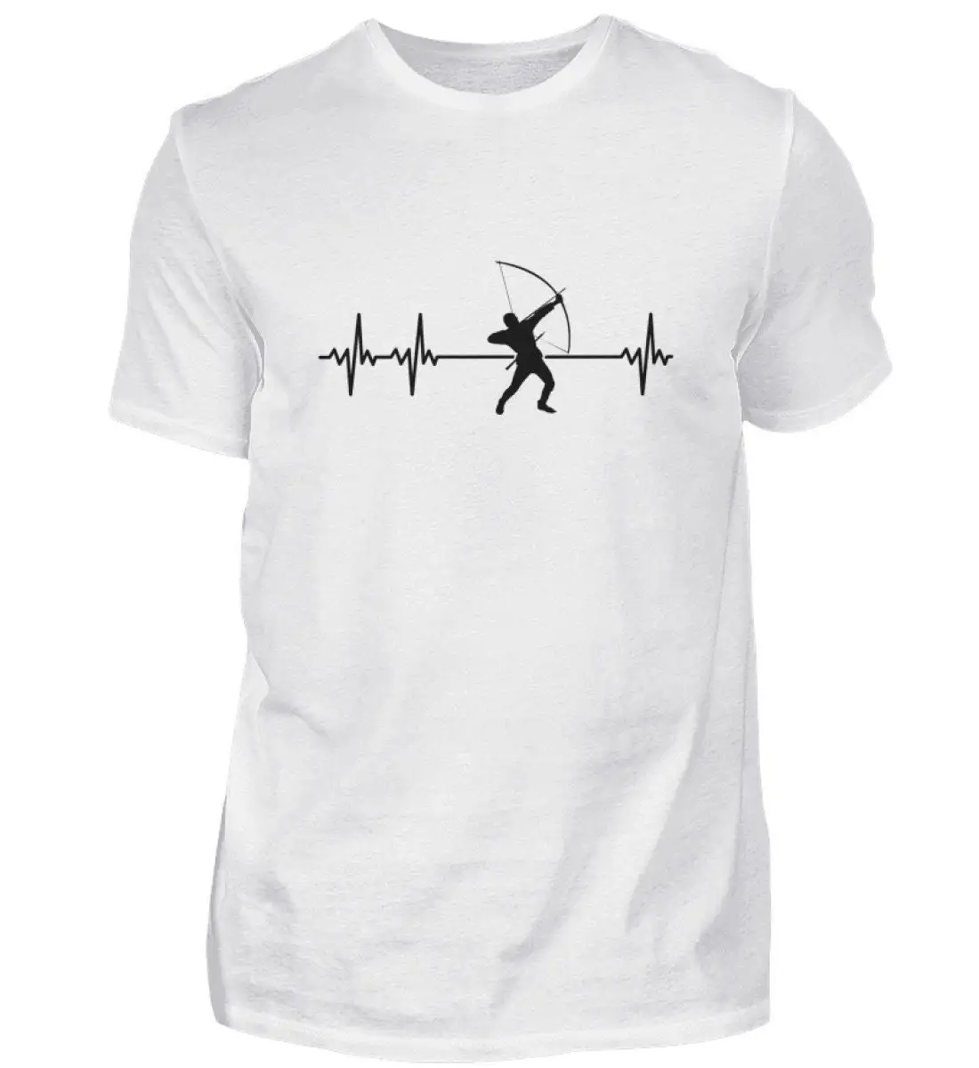 Bow Frequency Shirt Archery Pulse Gift Idea And Arrow Heartbeat Cotton T Black