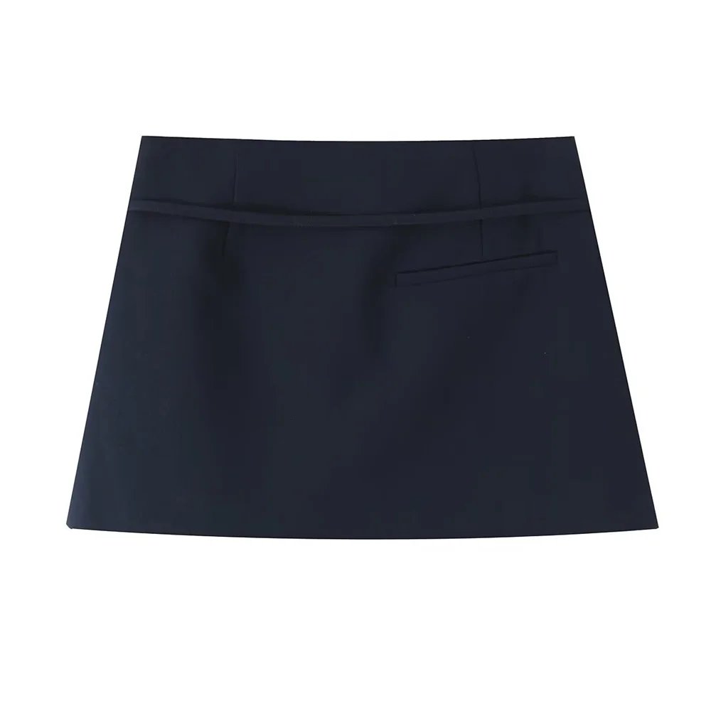 Jupes élégantes et simples pour femmes, couleur unie, fermeture éclair, ceinture, décoration, décontractées, polyvalentes, taille moyenne, nouveau produit