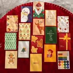 15Pcs Merry Christmas Greeting Card Xmas Postcard With Stickers DIY Decor Gift Card Christmas New Year Party Invitation Cards