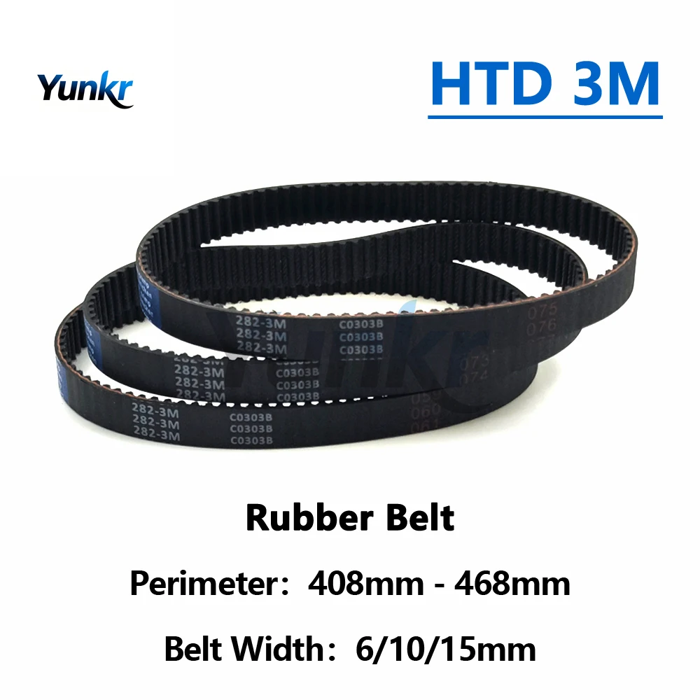 HTD 3M Loop Timing Belt Length 408 411 414 417 420 423 426 429 432 435 438 441 444 447 450 453 456 459 462 465 468mm Drive Belt