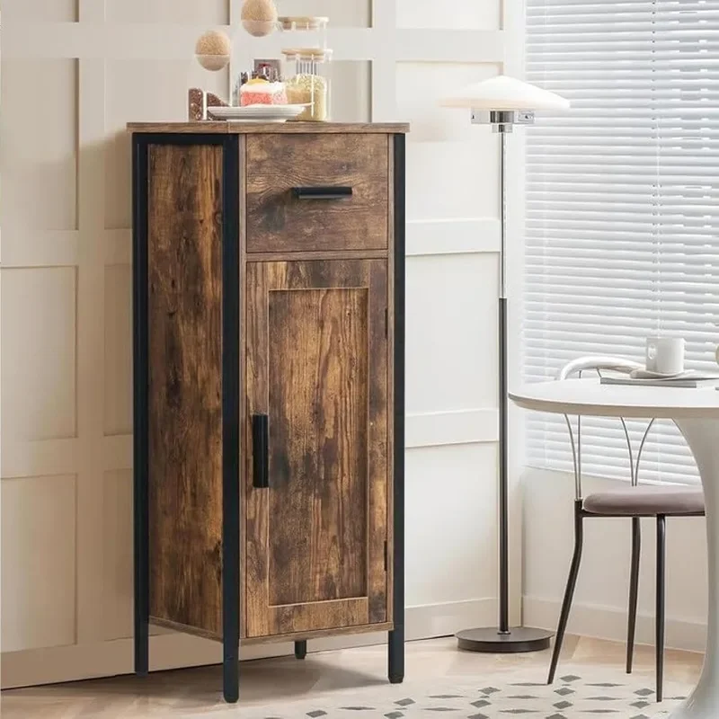 

Storage Cabinet, Small Cabinet with Adjustable Shelf, Narrow Cabinet with Door and Drawer, Nightstand, Small Storage