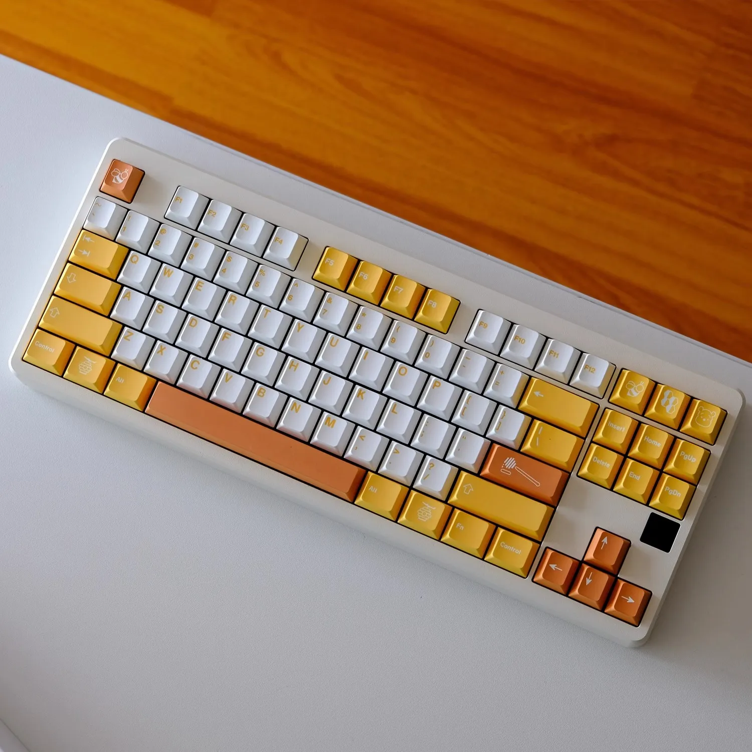 1 Set GMK Honey Keycaps Yellow White Orange PBT Dye Sublimation Key Caps Cherry Profile Keycap For MX Switch Mechanical Keyboard