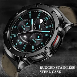 Stainless Steel Case+Leather Strap for Samsung Galaxy Watch 5 pro 45mm Metal Protective Bumper Bracelet Samsung Watch 5 pro band