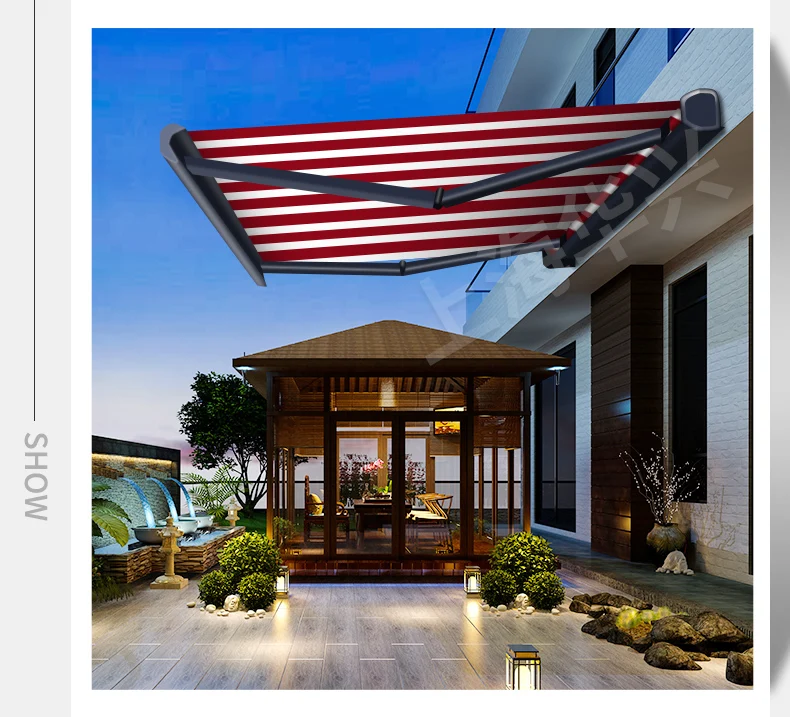 Shanghai villa canopy outdoor awning full box electric telescopic canopy terrace eaves aluminum alloy canopy balcony