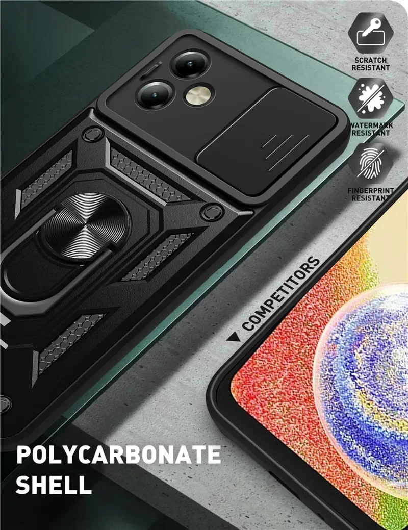 모토로라 모토 G14 G54 G84 용 케이스, 충격 방지 카메라 보호 휴대폰 케이스, 링 거치대 후면 커버