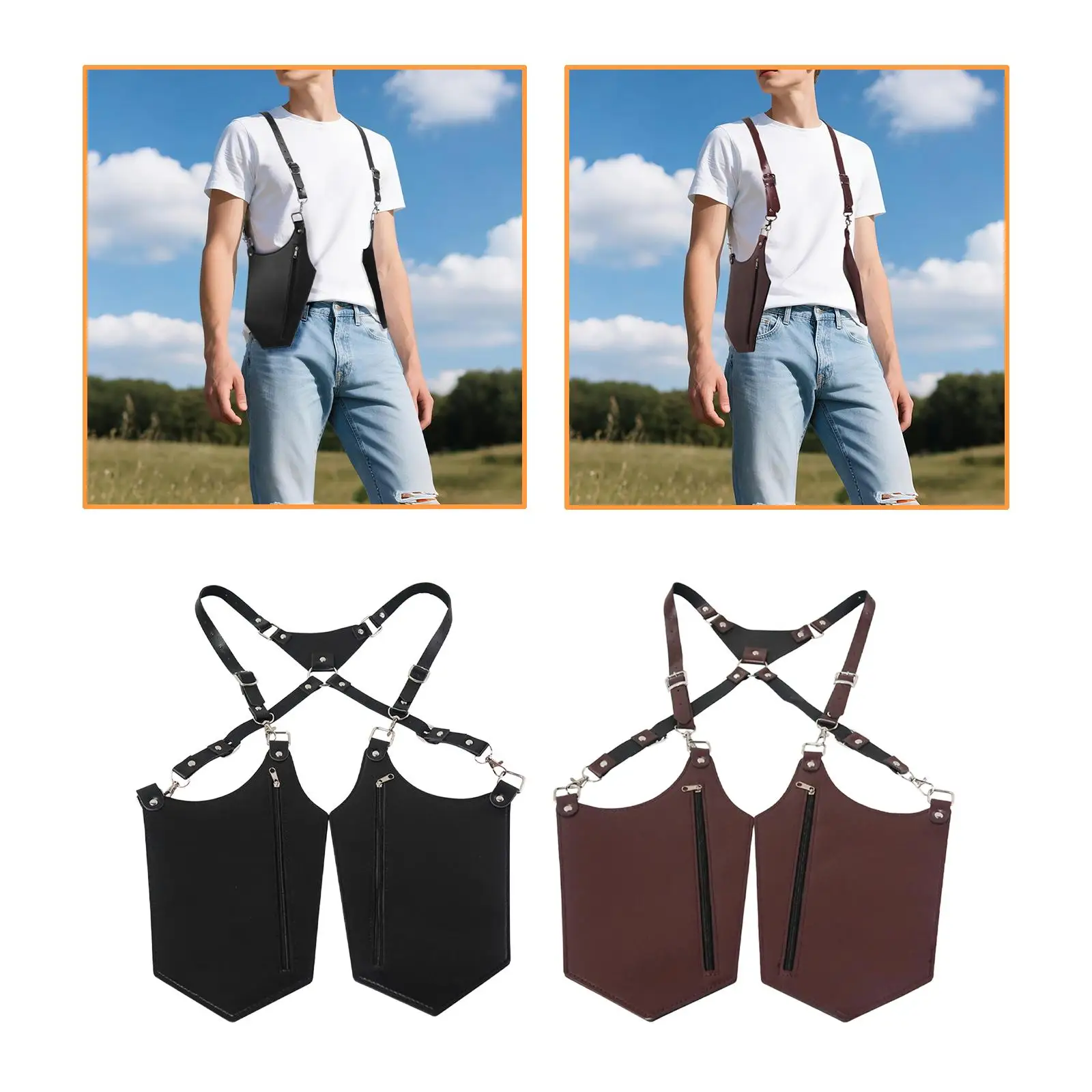 Bolso de hombro oculto para las axilas, paquete oculto, bolsa utilitaria de bolsillo para fiestas de disfraces