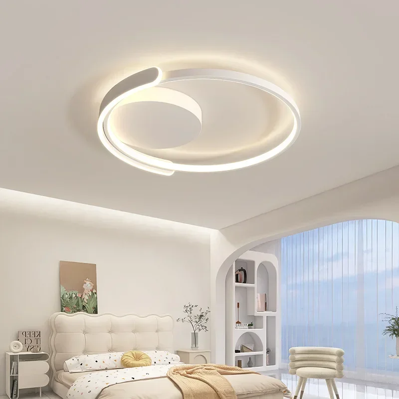 Imagem -02 - Modern Minimalista Círculo Lâmpada Led Teto Ferro Redondo Lâmpadas do Quarto Reguláveis para o Quarto Iluminação Home Decor Lustre Luminária