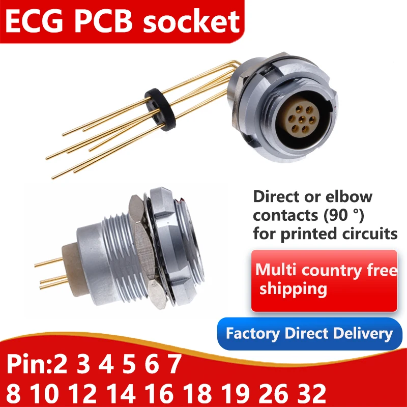 0B 1B 2B.  ECG.BRD 302... 332.CYM, PCB straight pin, bent pin circuit board printed fixed female socket