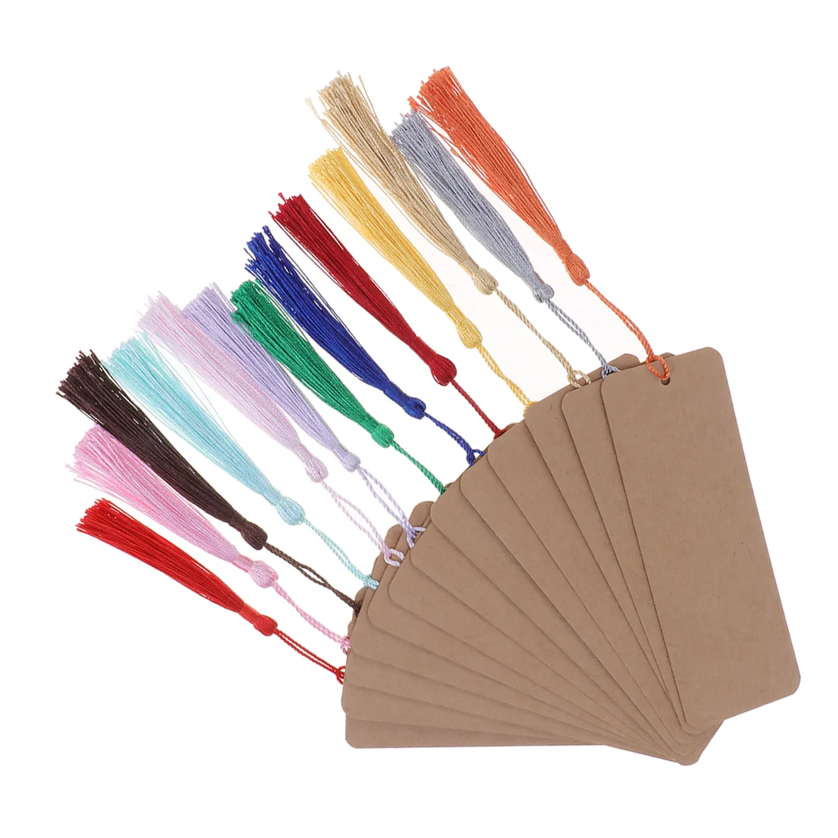 24 Pcs Blank Bookmark with Tassel Diy Bookmarks White Tassels Plain Vintage Books Decor