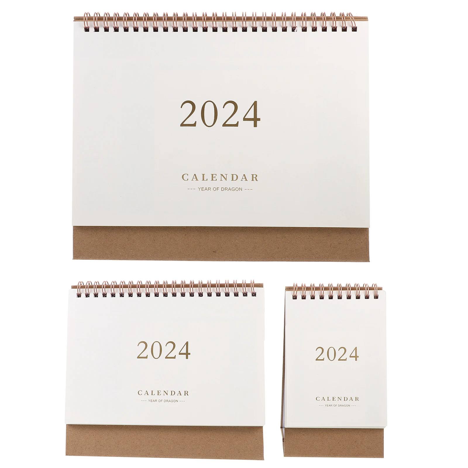 

3 Pcs Simple Calendar Notepad Standing Decorative Desk Desktop Portable Calendars Coated Paper Flip Home Office Foldable