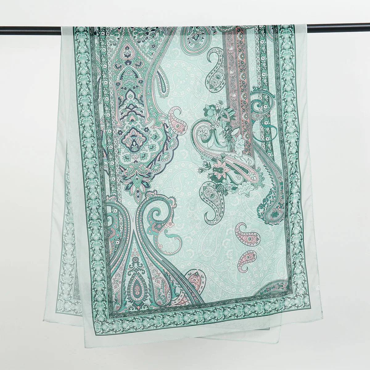New Paisley Print Chiffon Long Scarf for Women, Hot Sale Ethnic Shawl, Fashion Versatile Scarf Cross Border
