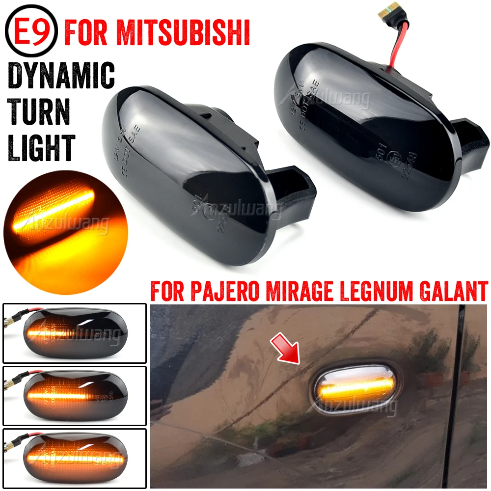 For Mitsubishi Pajero Sport 2G Galant 8 rose Dynamic LED Blinker Side Marker Turn Signal Lights